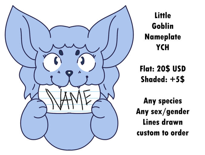 20$ - Goblin Nameplate YCH